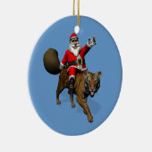 Santa Claus Riding A Tiger Keramikornament (Rechts)