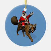 Santa Claus Riding A Tiger Keramikornament (Vorne)