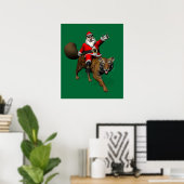 Santa Claus Riding A Tiger Poster (Heimbüro)