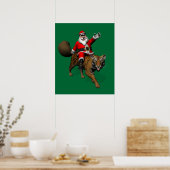 Santa Claus Riding A Tiger Poster (Küche)