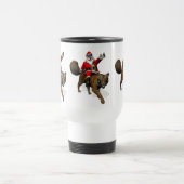 Santa Claus Riding A Tiger Reisebecher (Mittel)