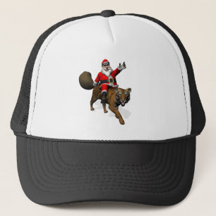 Santa Claus Riding A Tiger Truckerkappe
