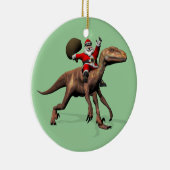 Santa Claus Riding auf Deinonychus Keramik Ornament (Rechts)