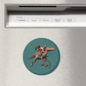 Santa Claus Riding auf Deinonychus Magnet (In Situ (Geschirrspüler))