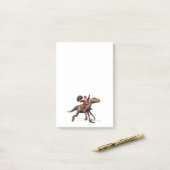 Santa Claus Riding auf Deinonychus Post-it Klebezettel (Auf Schreibtisch)