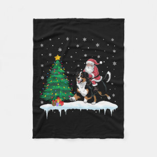 Santa Claus Riding Bernese Dog Boys Girls Fleecedecke