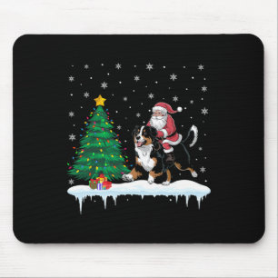 Santa Claus Riding Bernese Dog Boys Girls Mousepad