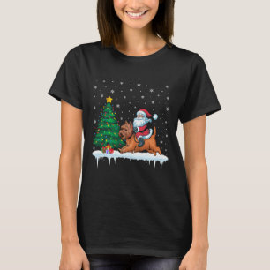 Santa Claus Riding Cairn Terrier Dog Boys Girls T-Shirt