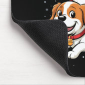 Santa Claus Riding Cavalier King Charles Spaniel D Mousepad (Ecke)
