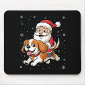 Santa Claus Riding Cavalier King Charles Spaniel D Mousepad (Vorne)