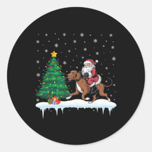 Santa Claus Riding Coonhound Dog Boys Girls Kinder Runder Aufkleber