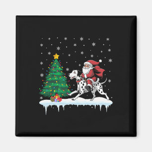 Santa Claus Riding Dalmatiner Dog Boys Girls Kinde Magnet