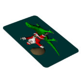Santa Claus Riding Green Lizard Magnet (Rechte Seite)