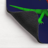 Santa Claus Riding Green Lizard Mousepad (Ecke)