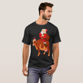 Santa Claus Riding Kuh Weihnachts Pajama Kinder Te T-Shirt (Vorne ganz)