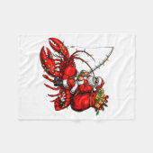 Santa Claus Riding Lobster Lights Christmas Fishin Fleecedecke (Vorderseite (Horizontal))