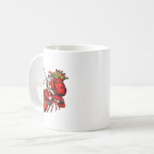 Santa Claus Riding Lobster Lights Christmas Fishin Kaffeetasse (Vorderseite Links)