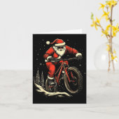 Santa Claus Riding Mountain Bike Christmas Funny M Karte (Gelbe Blume)