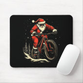 Santa Claus Riding Mountain Bike Christmas Funny M Mousepad (Mit Mouse)