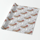 Santa Claus riding on sleigh with gift box Geschenkpapier (Ungerollt)
