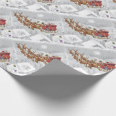 Santa Claus riding on sleigh with gift box Geschenkpapier (Ecke)