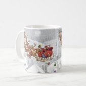 Santa Claus riding on sleigh with gift box Kaffeetasse (Vorderseite Links)