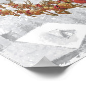 Santa Claus riding on sleigh with gift box Poster (Ecke)