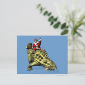 Santa Claus Riding On Talarurus Feiertagspostkarte (Stehend Vorderseite)