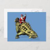 Santa Claus Riding On Talarurus Feiertagspostkarte (Vorne/Hinten)