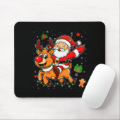 Santa Claus Riding Reindeer Merry Christmas Pajama Mousepad (Mit Mouse)