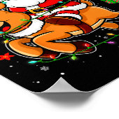 Santa Claus Riding Reindeer Merry Christmas Pajama Poster (Ecke)