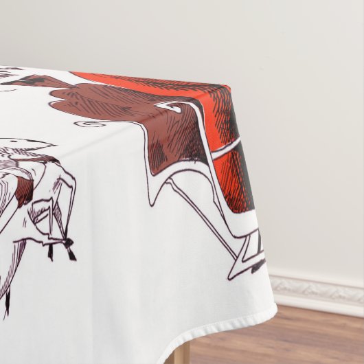 Santa Claus Riding Rentier Weihnachten Tischdecke (Beispiel)