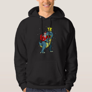 Santa Claus Riding Rex Dinosaur Weihnachten für Ju Hoodie