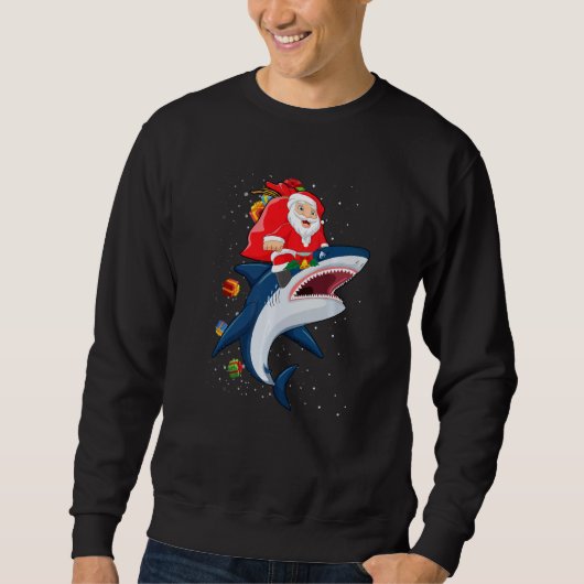 Santa Claus Riding Shark Christmas Boys Merry Shar Sweatshirt (Vorderseite)