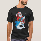 Santa Claus Riding Shark Christmas Boys Merry Shar T-Shirt (Vorderseite)