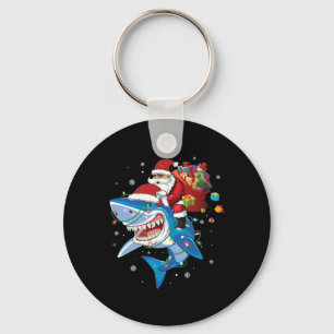 Santa Claus Riding Shark Lover Frohe Weihnachten X Schlüsselanhänger