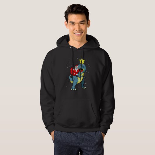 Santa Claus Riding T Rex Dinosaur Weihnachten für Hoodie (Vorne ganz)