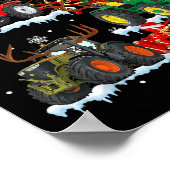 Santa Claus Riding Tractor Sleigh Christmas Tracto Poster (Ecke)