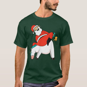 Santa Claus Riding Unicorn Furz XMas Funny Christm T-Shirt