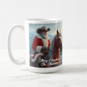 Santa Claus Riding Western Weihnachten Kaffeetasse (Links)