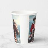 Santa Claus Riding Western Weihnachten Pappbecher (Rechts)
