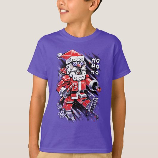 Santa Claus Roboter T-Shirt (Vorderseite)