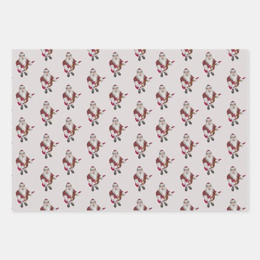 Santa Claus Rock Star Geschenkpapier Set (Vorderseite 2)