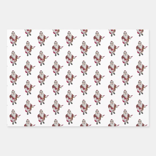 Santa Claus Rock Star Geschenkpapier Set (Vorderseite)
