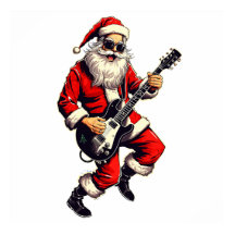 Santa Claus Rocking & Jamming auf seiner Gitarre