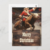 Santa Claus Rodeo Postkarte (Vorne/Hinten)