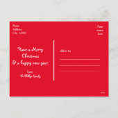 Santa Claus Roter Glitzer Sleigh Foto Postkarte (Rückseite)