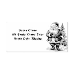Santa Claus Rücksendeadresse Nordpol Gummistempel