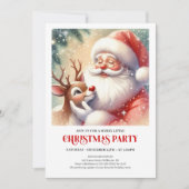 Santa Claus Rudolph Christmas Family Fun Celebrate Einladung (Vorderseite)