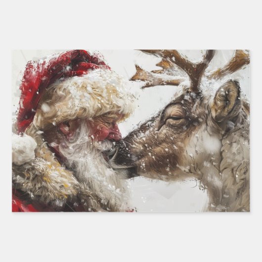 Santa Claus Rudolph Frosty Christmas Decoupage Geschenkpapier Set (Vorderseite)